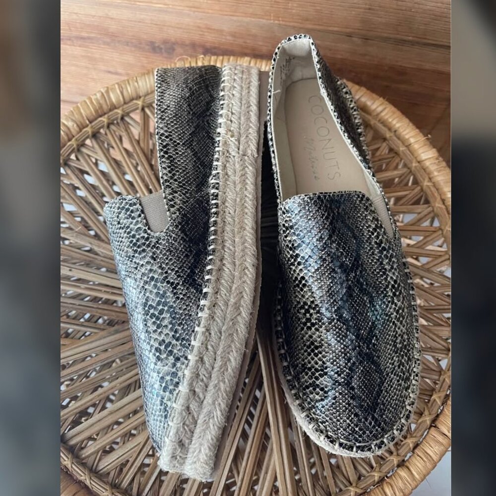Coconuts by Matisse Peaches Slip-on Espadrilles in Natural Snake Women's 7.5